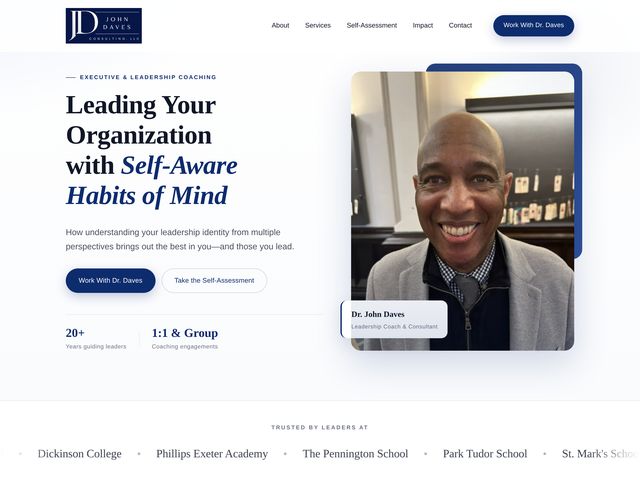 John Daves Consulting homepage, leadership coaching